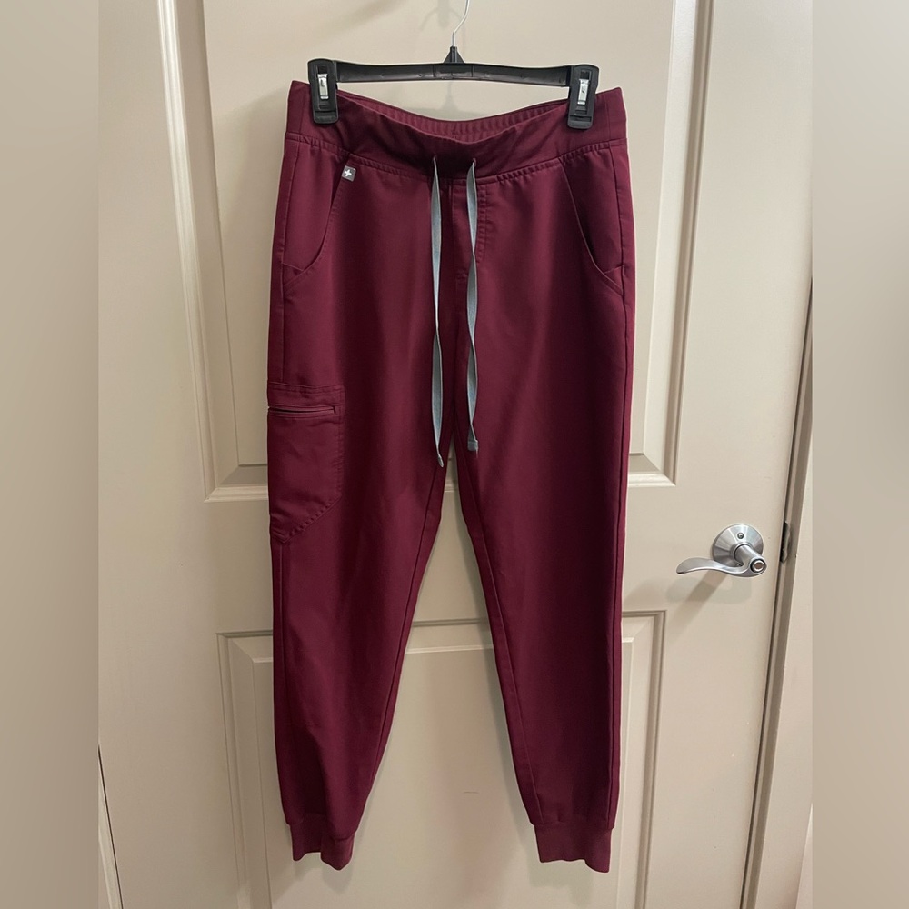 Burgundy Zamora Jogger Scrub Pants Size S